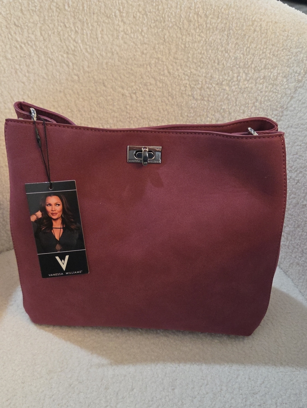 Vanessa Williams Suede Shoulder Bag in Wine